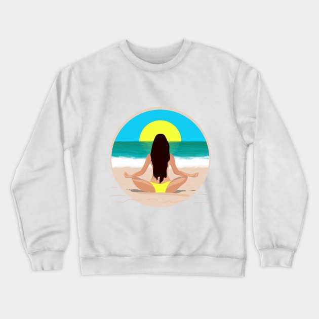 Med Womanwoman meditating Crewneck Sweatshirt by Quileos